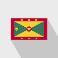 Grenada flag Long Shadow design vector