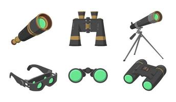 interesting types of binoculars and telescopes vector