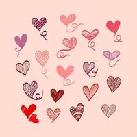 Line drawing love collection vector