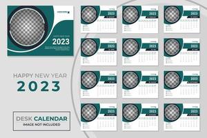 feliz año nuevo calendario de escritorio moderno 2023 vector