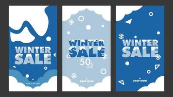 winter holiday sale background for social media template vector