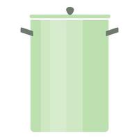 Big saucepan icon, flat style vector