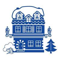 Winter house icon, simple style vector