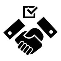 Political hand shake icon, simple style vector