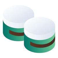 Cream boxes icon, isometric style vector