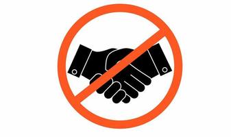 No handshake icon isolated on white background vector