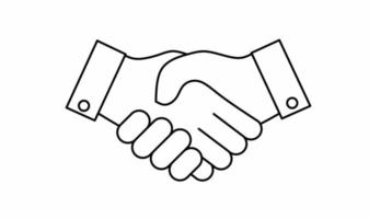 outline handshake icon isolated on white background.Business handshake sign contract agreement vector illustration