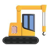 Excavator crane icon, cartoon style vector