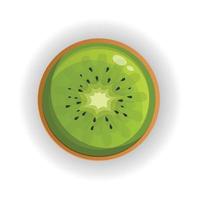 icono de kiwi de vista superior, estilo de dibujos animados vector