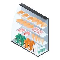 Fridge shelf product icon, isometric style vector