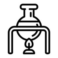 Flask on fire icon, outline style vector