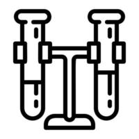 Test tubes on stand icon, outline style vector