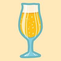 Pub glass beer icon, hand drawn style vector