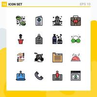 16 Creative Icons Modern Signs and Symbols of environment suitcase passport business wellness Editable Creative Vector Design Elements