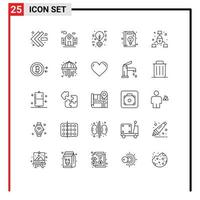 25 Creative Icons Modern Signs and Symbols of security internet light communication management Editable Vector Design Elements