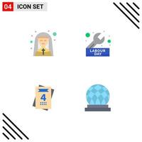 Pack of 4 Modern Flat Icons Signs and Symbols for Web Print Media such as church wrench nun construction love Editable Vector Design Elements