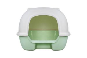Cat litter box isolated on white background with clipping path photo