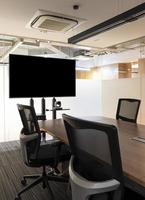 Television display blank in meeting room photo