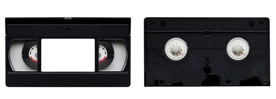 VHS video cassette tape isolated on white bakground witn clipping path photo