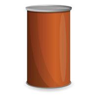 Bean soup tin can icon, cartoon style vector