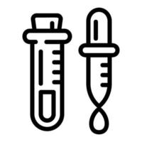 Test tube and pipette icon, outline style vector