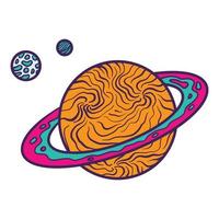 Abstract planet icon, hand drawn style vector