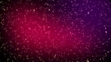 Animation of particles floating in space, colors, stars, background video