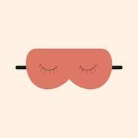 Red sleep mask on beige background. Red sleep mask on beige background. Vector isolated image for use in clipart or web design