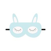 Blue mask for sleeping in form of bunny. Vector isolated image for use in clipart or web design