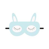 Blue mask for sleeping in form of bunny. Vector isolated image for use in clipart or web design