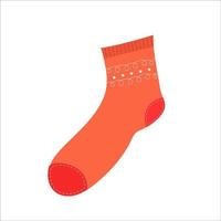 Orange sock on white background for web design. Vector isolated image for use in clipart or web design