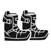 icono de botas de esquí, estilo simple vector