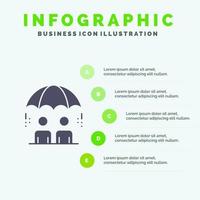 Business Management Modern Risk Solid Icon Infographics 5 Steps Presentation Background vector