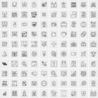 Set of 100 Creative Business Line Icons vector