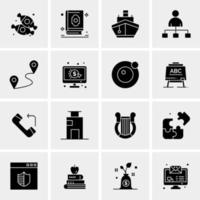 16 iconos universales de negocios vector ilustración de icono creativo para usar en proyectos relacionados con la web y dispositivos móviles