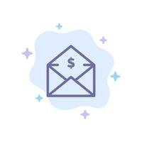 Dollar Mail Money MoneyOrder Blue Icon on Abstract Cloud Background vector