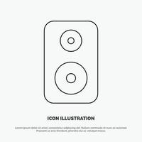 Speaker Woofer Laud Line Icon Vector