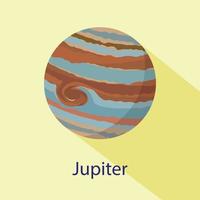 Jupiter planet icon, flat style vector