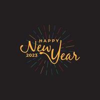 Flat design happy new year 2023 celebration greeting vector