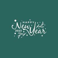 diseño plano feliz año nuevo 2023 saludo de celebración vector