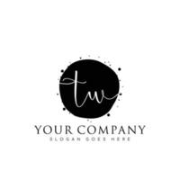 Initial TW beauty monogram and elegant logo design, handwriting logo of initial signature, wedding, fashion, floral and botanical with creative template. vector