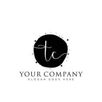 Initial TC beauty monogram and elegant logo design, handwriting logo of initial signature, wedding, fashion, floral and botanical with creative template. vector