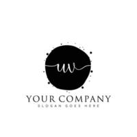 Initial UV beauty monogram and elegant logo design, handwriting logo of initial signature, wedding, fashion, floral and botanical with creative template. vector