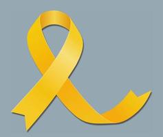 Endometriosis awareness month. Yellow ribbon. Vector flat illustration.