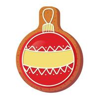 pan de jengibre en estilo de dibujos animados. galleta en forma de juguete de árbol de navidad. ilustración vectorial aislado sobre fondo blanco. vector