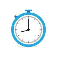 reloj de vector de alarma azul aislado sobre fondo blanco