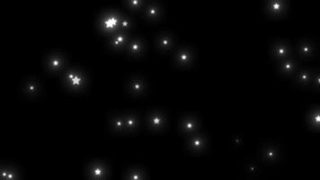 lysande tindra stjärna rör på sig i himmel, stjärnor rör på sig på Plats, animering av blinkning stjärnor rör på sig på svart bakgrund, glittrande partikel lysande Start bakgrund djup svart Plats video
