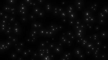 leuchtender, funkelnder Stern, der sich am Himmel bewegt, Sterne, die sich im Weltraum bewegen, Animation von blinkenden Sternen, die sich auf schwarzem Hintergrund bewegen, glitzernde Partikel, die den tiefschwarzen Hintergrund des Hintergrunds glühen