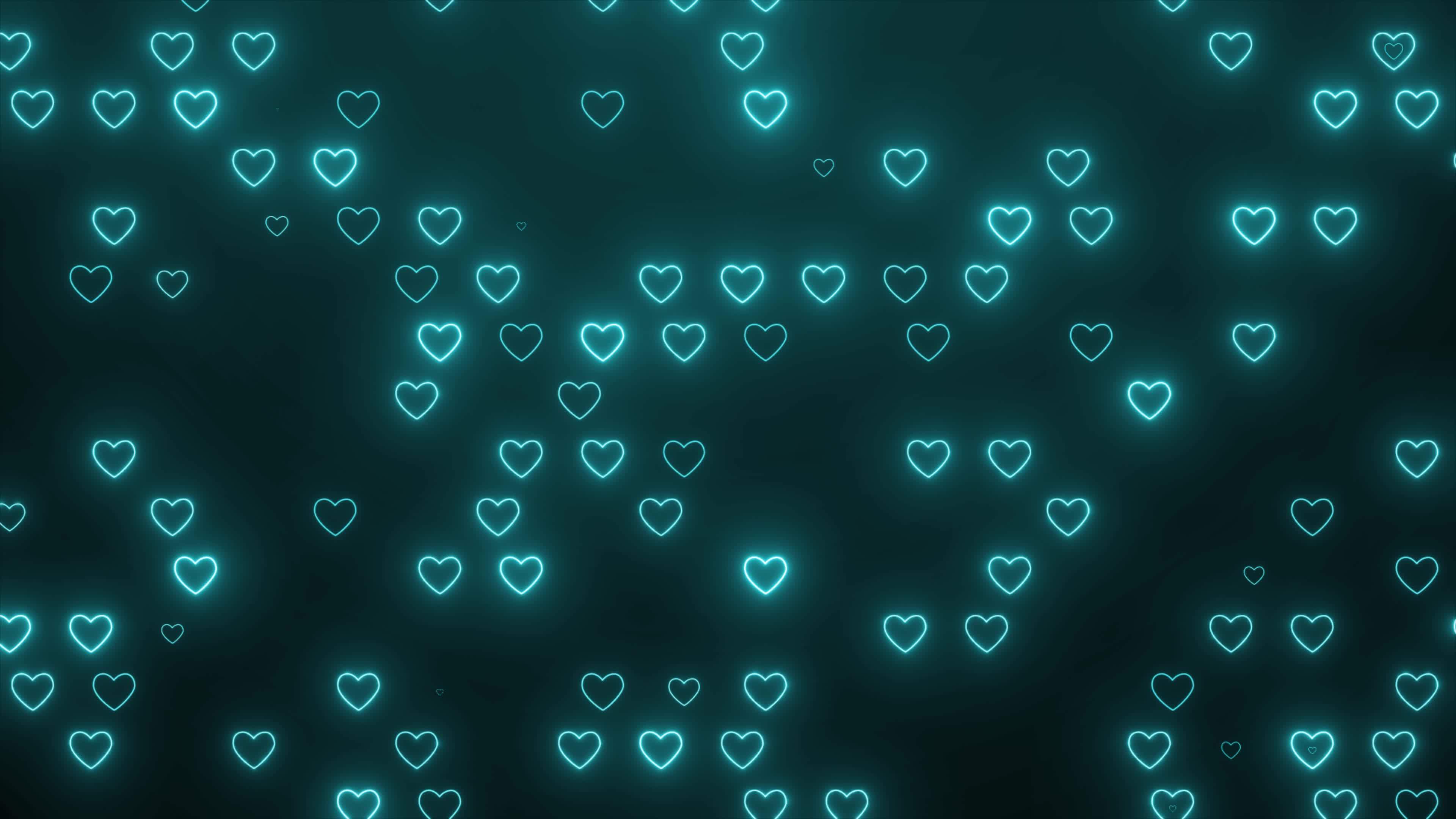 Neon Glowing Love Heart Moving. Romantic Heart Animation Background.  Valentine And Weeding Party Background, Romantic Background Concept, Hearts  Flying On Screen 14195498 Stock Video at Vecteezy