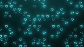 Neon Glowing Love Heart Moving. Romantic Heart Animation Background. Valentine And Weeding Party Background, Romantic Background Concept, Hearts Flying On Screen video